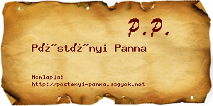 Pöstényi Panna névjegykártya